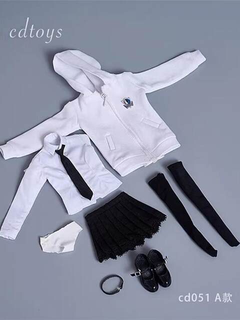 Spot cdtoys cd051 1/6 soldier maid uniform student sweatshirt suit suitable for 12-inch plastic body