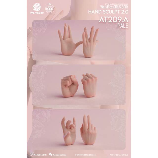 In Stock Worldbox 1/6 Female Body with Integrated Arms At208, Hand Pose Package At209, Body Hand Pose Accessory Package