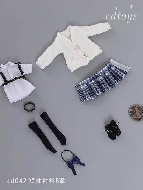In Stock Cdtoys Cd042 1/12 Female Soldier Student Jk Skirt Set Suitable for 1:12 Plastic Body