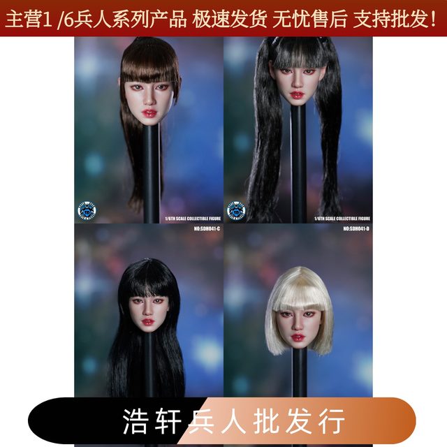 1/6 female soldier beauty head sculpture model SDH041