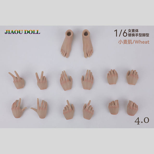 In Stock Jiaoudoll 1/6 Scale Female Soldier Figure Body Accessories Set, Hand and Foot Models, 4.0 Deluxe Edition
