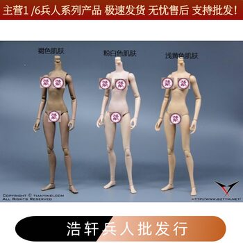 Spot 1/6 Female Soldier Body Model Tianyi Beauty Fish Sitting Posture Half-Coated Narrow Shoulders Thin Little Female Soldier Body