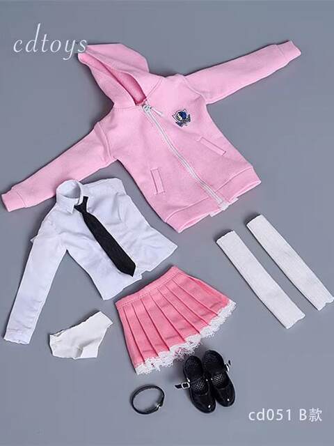 Spot cdtoys cd051 1/6 soldier maid uniform student sweatshirt suit suitable for 12-inch plastic body