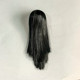 1/6 wig for female soldier head carving. A51 for female head carving. Black long straight hair, short straight hair in front.