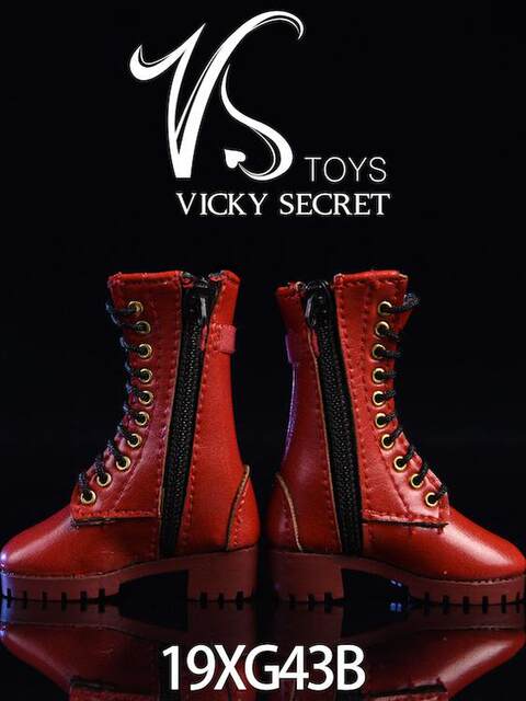 In Stock Vstoys 1/6 Zipper Boots 19Xg43 Shoes Suitable for Female Soldier Dolls Hollow Boots Leather Boots