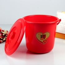 True sale Red Wedding bucket 6L handle with lid bucket wedding wedding supplies egg egg bucket