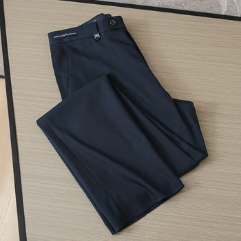 Navy mulberry silk trousers men's business formal suit trousers