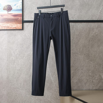 Navy blue trousers men's nine-point summer thin casual pants