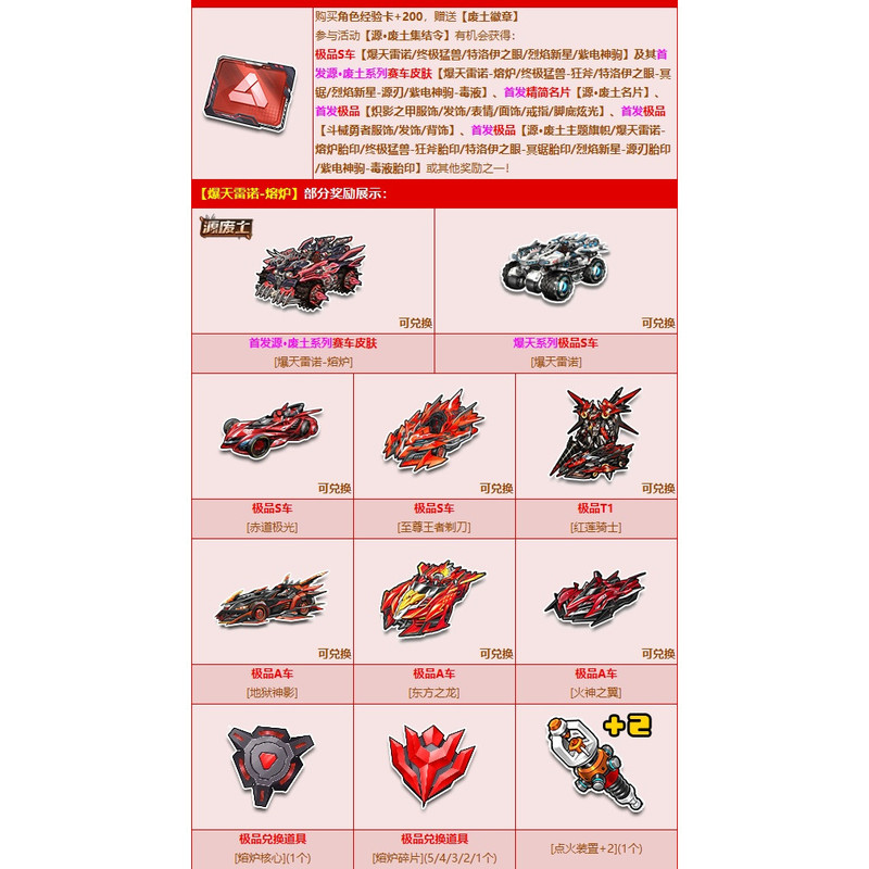 Qq Speed Wasteland Emblem Pack S Explosive Renault Furnace Skin S Equatorial Aurora S Supreme King Razor T1A Car