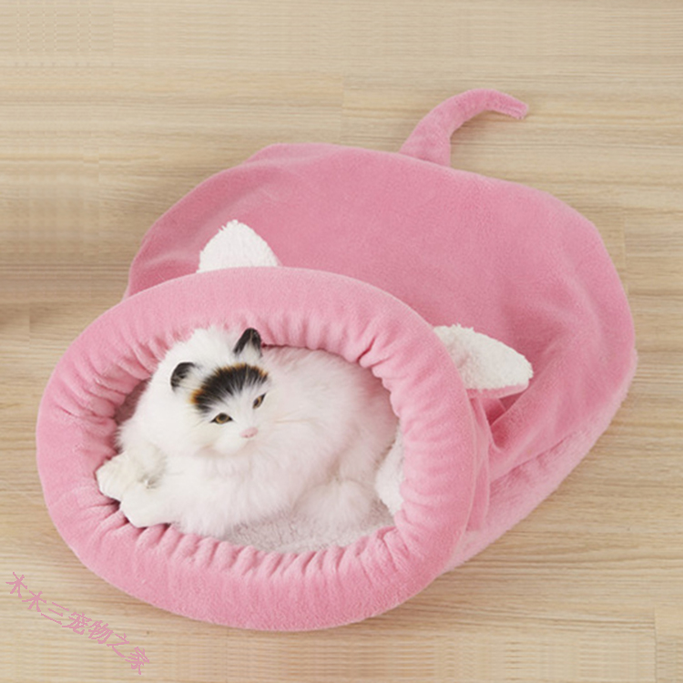 Net Red Pet Kennel Kennel Tent Four Seasons Universal Teddy British Short Enclosed Small Dog Kitty Cat Sleeping Bag Suede