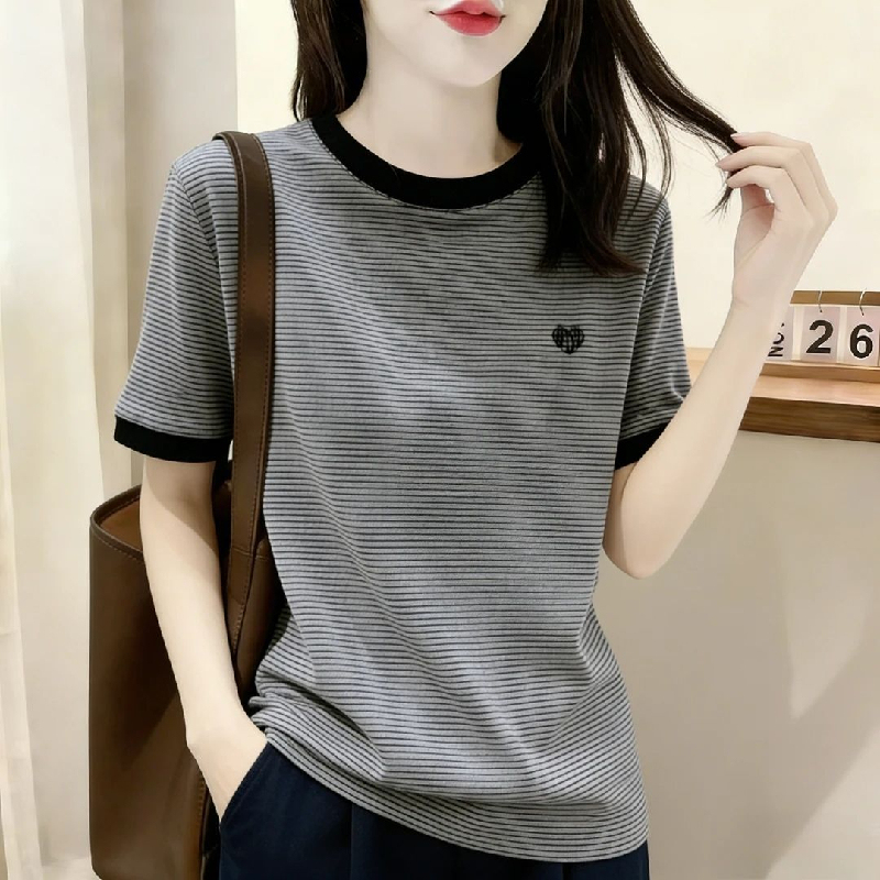 Vintage Short-Sleeve T-Shirt for Women, Summer Slim Fit, Guangzhou Baijia Shahe Thirteen Rows, Humen Puning, Loose T-Shirt, Niche Top Vintage Short-Sleeve T-Shirt for Women, Summer Slim Fit, Guangzhou Baijia Shahe Thirteen Rows, Humen Puning, Loose T-Shirt, Niche Top