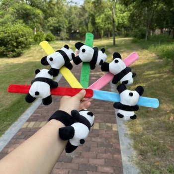 Creative panda bracelet papa bear papa circle adult children plush toy decoration small gift bicycle accessories