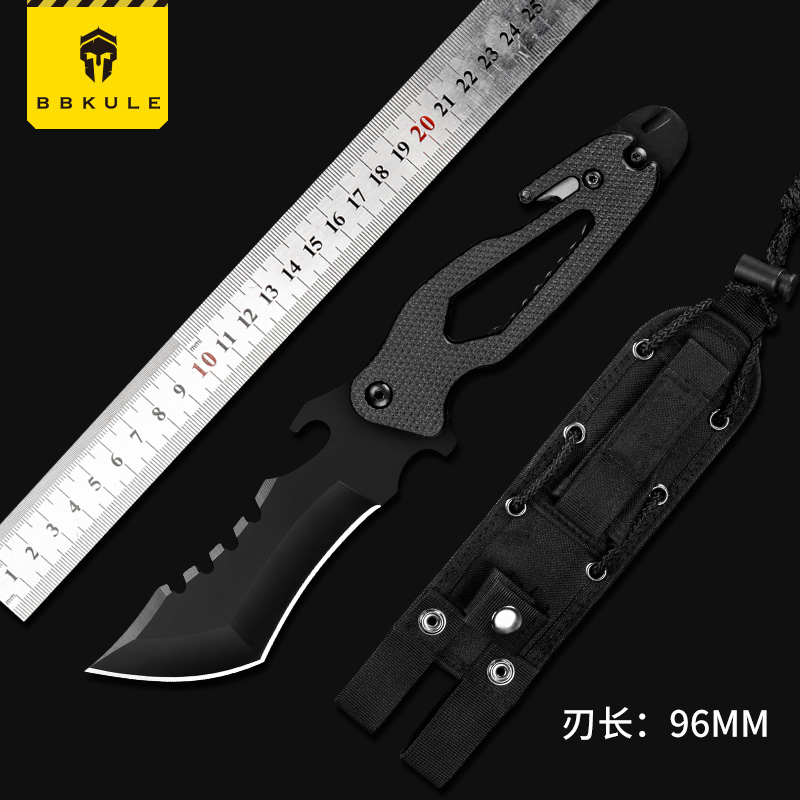 Outdoor straight knife pocket knife sharp straight knife knife self-defense portable field survival survival knife