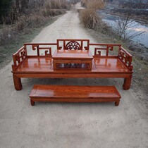 All solid wood Luohan bed new Chinese style homestay living room sofa simple noble concubine collapse small house Zen lunch bed elm wood