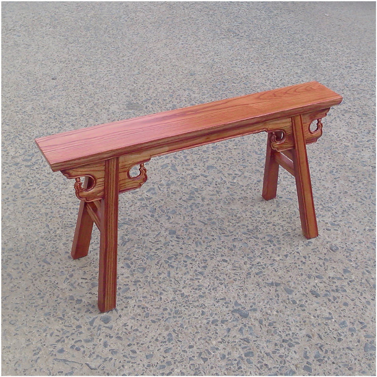 All-solid wood bench long stool rectangular flower frame simple household hotel dining room dining room chair modern Chinese style
