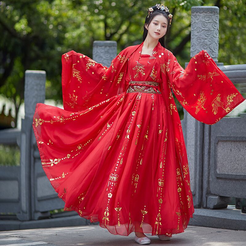 Hongyunhe Women's Waist-Length Underskirt, Super Fairy Female Student's Daily Han Dynasty, Wide-Sleeved, Ancient Style, Elegant Chinese Style Suit for All Seasons Hongyunhe Women's Waist-Length Underskirt, Super Fairy Female Student's Daily Han Dynasty, Wide-Sleeved, Ancient Style, Elegant Chinese Style Suit for All Seasons