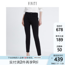 FINITY2021 SPRING WOMENs SMALL FEET FASHION SLIM-fit trousers BLACK CASUAL STRETCH pencil PANTS TROUSERS WOMEN