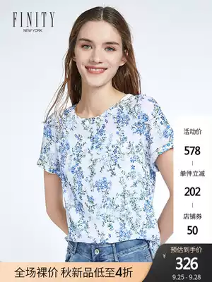 FINITY2021 pullover top women Summer new loose light breathable fashion temperament print chiffon shirt Women