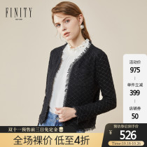 FINITY knitted cardigan womens winter clothes new fashion slim short burred plaid top coat