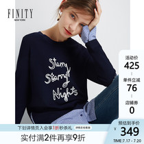 FINITY2021 new womens fake two-piece top womens new long-sleeved loose-bottomed pullover sweater to wear outside