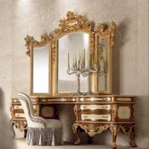 European dressing table bedroom makeup table solid wood Princess dressing table stool combination luxury makeup cabinet large apartment