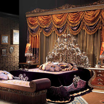 European style solid wood double bed Italian fabric princess bed 1 8 m bed wedding bed luxury villa bedroom wedding bed