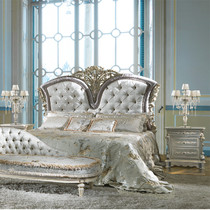 Italian postmodern light luxury bed European master bedroom Double 1 8m bed fabric soft bag wedding bed solid wood American furniture