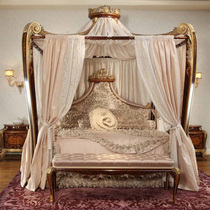 Eurostyle solid wood Carved Twin Beds Pillar Bed Wedding Bed style extravagant bedroom Rack Bed Villa Furnishings Customize