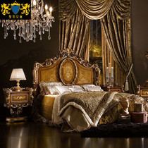 European luxury wood carved double bed Italian court bedroom princess bed wedding bed laser bedroom Queen bed