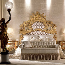 European princess bed villa luxury upholstered upholstered bed nuptial bed 1 8 meters bed French high backrest near the bed