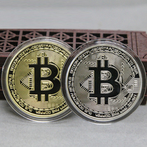 Bitcoin Commemorative Coin Toy Plastic Box Dress Maya Commemorative Coin Single Loaded Gold Silver