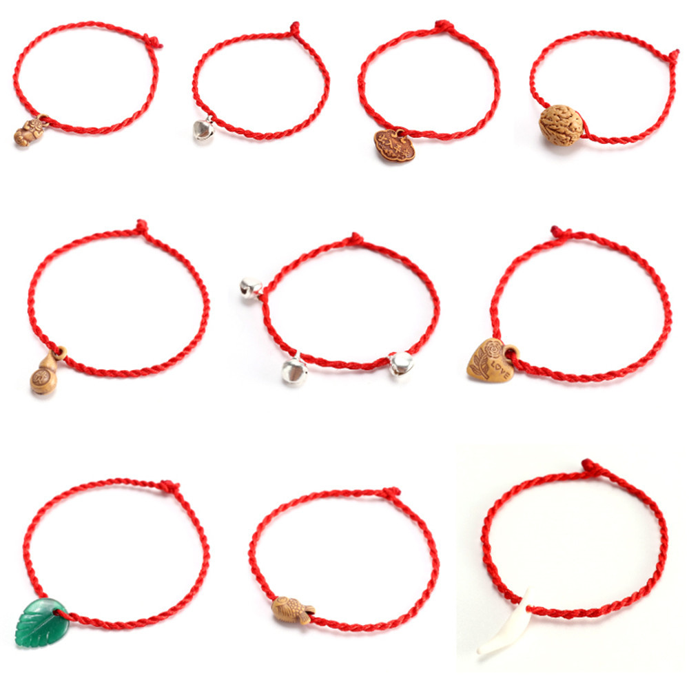 End of the Dragon Boat Festival children's gifts red rope hand rope imitation wood leopard Petty Fish Bronze money gourd Handmade to the end of the year