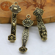 Manual Five Emperors Bronze Money Car Key Buckle Pendant Auspicious Ruyi Pendant Pendant