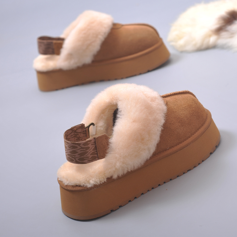 Genuine Leather Wool Snow Boots for Women, Closed-Toe Slippers, 2025 Autumn and Winter New Style, Thickened, Dual-Wear, Thick-Soled, Outdoor Cotton Shoes Genuine Leather Wool Snow Boots for Women, Closed-Toe Slippers, 2025 Autumn and Winter New Style, Thickened, Dual-Wear, Thick-Soled, Outdoor Cotton Shoes