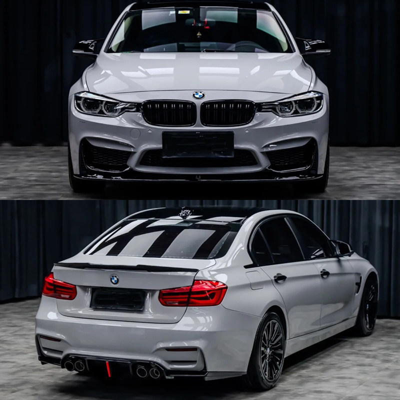 เหมาะสำหรับ BMW ซีรีส์ 3 รุ่น F30/F35 ชุดแต่งตัวถัง M3 พร้อมกันชนหน้าและหลัง กรอบกระจังหน้า ฝากระโปรงหน้า และสเกิร์ตข้าง