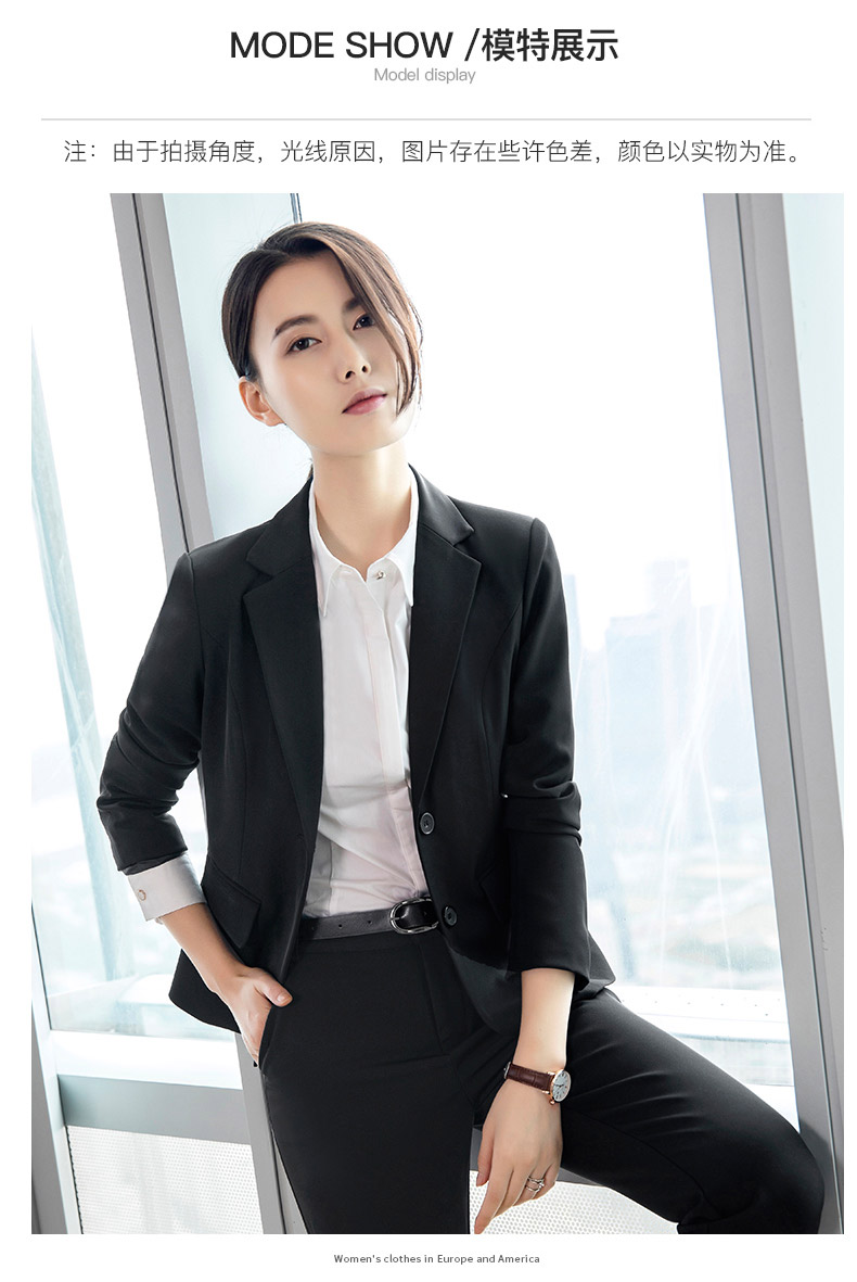 Bộ đồ vest nữ 2018 thu đông mới Tây Tạng màu xanh nhỏ phù hợp với thời trang khí chất phỏng vấn trang phục quần áo công sở chuyên nghiệp bộ vest nữ