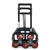  Up the stairs artifact Six-wheeled stair climbing hand trolley Folding portable trolley luggage cart Vegetable cart Small pull cart