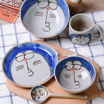 Childrens chopsticks set cute cartoon robot cat ceramic bowl Korean student home eating bowl adult personality