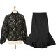 Light cooked style shirt three-piece lace hollow fishtail skirt suit suspender skirt 2023 spring femininity