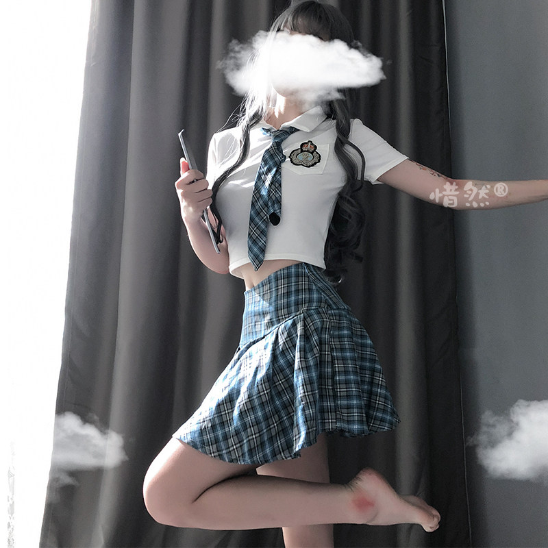 Sexy JK Uniforms Tie Reveal Navel Shirt Short Plexu Skirt Underwear Second Meta Eroy Lingerie Clothing