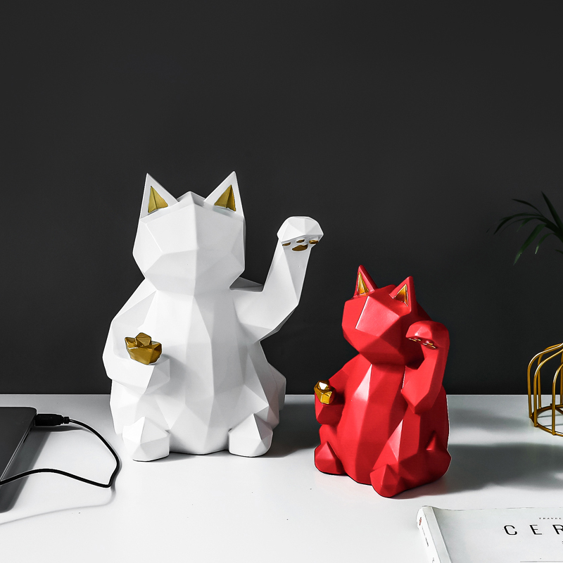 Cat fixture opening giftCreative home living room openshopsShowsGiftsMilk tea clothing shop decoration