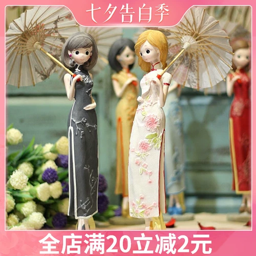 Cheongsam украшение древнего стиля творческое украшение дома национальная ветряная смоля крыльца мебель винный шкаф