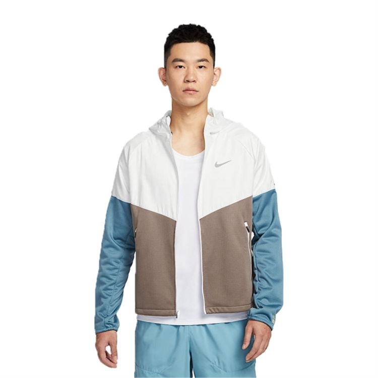 Nike Men's Hooded Water-Repellent Sun Protection Running Training Sports and Leisure Patchwork Jacket Hv8222-121 Nike Men's Hooded Water-Repellent Sun Protection Running Training Sports and Leisure Patchwork Jacket Hv8222-121