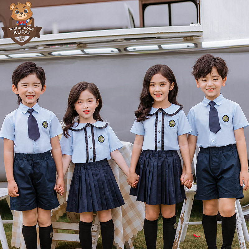 Kindergarten Summer Dress School Student England Wind School Children's Performance Clothing Costume