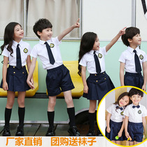 Kindergarten Garden clothes Elementary school uniforms Summer Inn Wind short sleeve suit new class clothes children graduation suits summer clothes