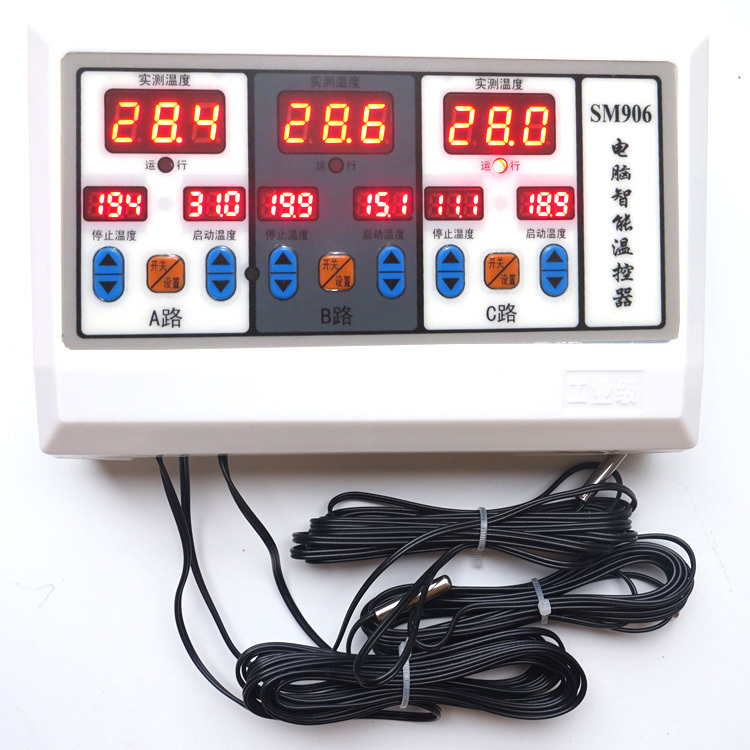 High-Precision Three-Way Controller Instrument 3-Way 5000-Watt Temperature Controller 0.1 Breeding Greenhouse Heating Fan 906