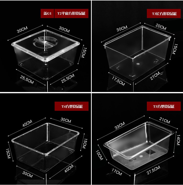 Supermarket Food Display Case Brine Display Box Plastic Sauce transparent with lid Vegetable Basin Cold Dish Refreshing