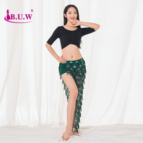 BUW belly dance Gong suit new performance costume tassel practice beginner big size dress set 9002 9008