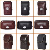 New men leather wear belt running bag 6 inch 6 5 inch 7 inch mobile phone running bag bag male leather zipper horizontal