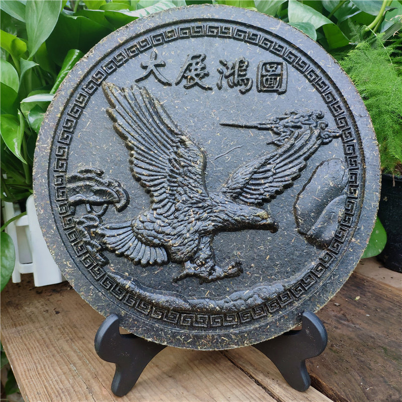 Da Zhan Hongtu Pu'er tea painting tea carving home round cake decoration raw tea craft tea gift tea ornaments can be customized